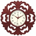 Infinity Instruments Wisteria 15.5 in. Wall Clock, Red 20331RD-4561